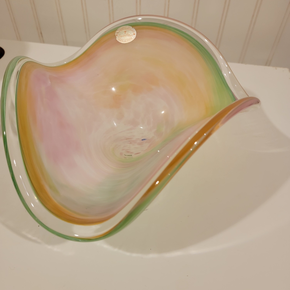 Elegant Multicolor Glass Art Bowl
